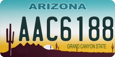 AZ license plate AAC6188