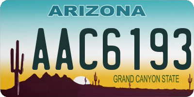 AZ license plate AAC6193