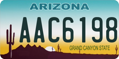 AZ license plate AAC6198