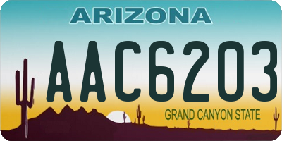 AZ license plate AAC6203