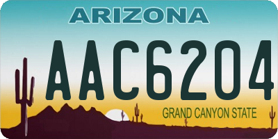 AZ license plate AAC6204