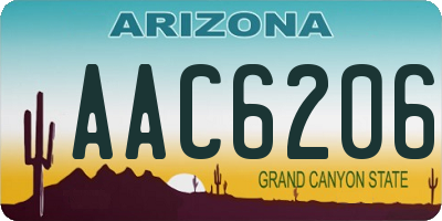 AZ license plate AAC6206