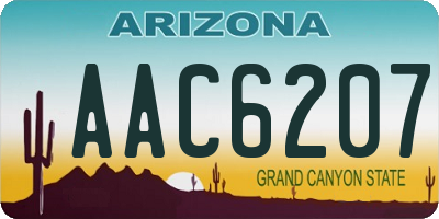 AZ license plate AAC6207