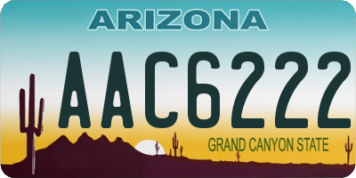 AZ license plate AAC6222