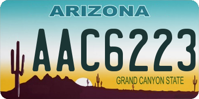 AZ license plate AAC6223