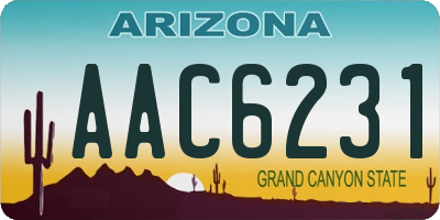 AZ license plate AAC6231