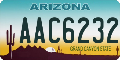 AZ license plate AAC6232