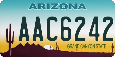 AZ license plate AAC6242
