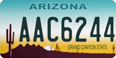 AZ license plate AAC6244