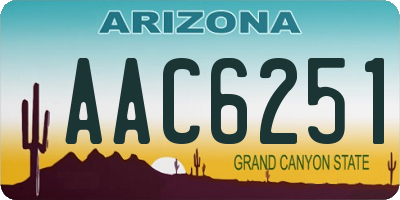 AZ license plate AAC6251