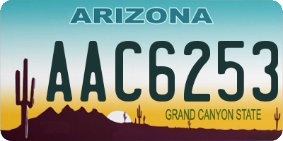 AZ license plate AAC6253