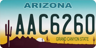 AZ license plate AAC6260