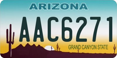 AZ license plate AAC6271