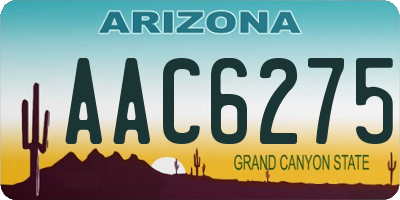 AZ license plate AAC6275