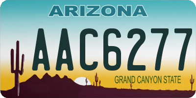 AZ license plate AAC6277