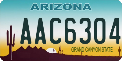 AZ license plate AAC6304