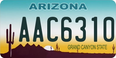 AZ license plate AAC6310