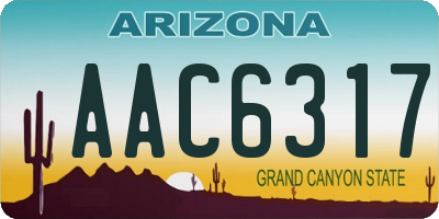 AZ license plate AAC6317