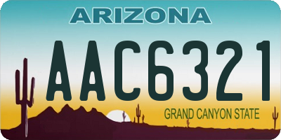 AZ license plate AAC6321