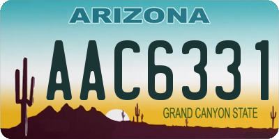 AZ license plate AAC6331
