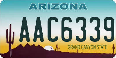 AZ license plate AAC6339