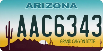 AZ license plate AAC6343