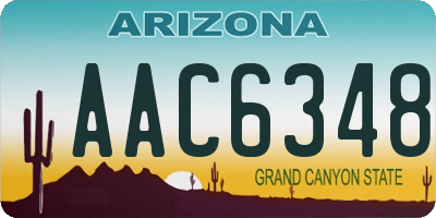AZ license plate AAC6348