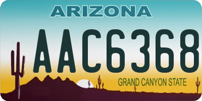 AZ license plate AAC6368