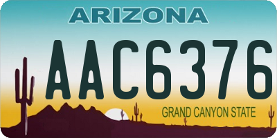 AZ license plate AAC6376