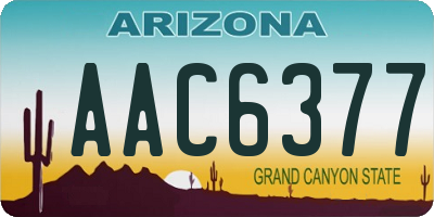 AZ license plate AAC6377