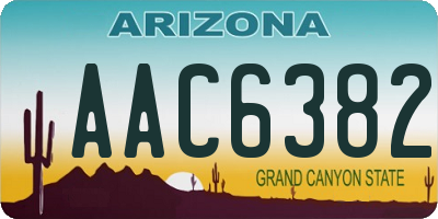 AZ license plate AAC6382
