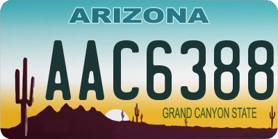 AZ license plate AAC6388