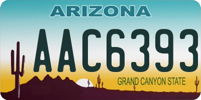 AZ license plate AAC6393