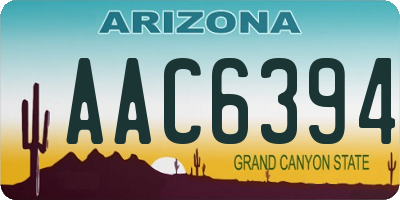 AZ license plate AAC6394