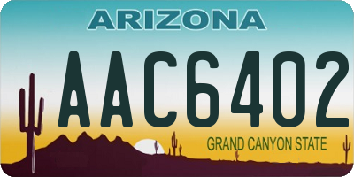 AZ license plate AAC6402