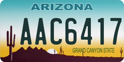 AZ license plate AAC6417