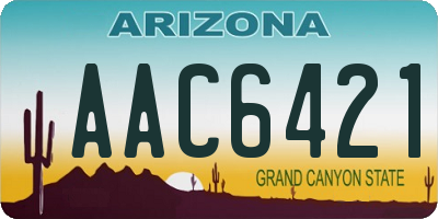 AZ license plate AAC6421