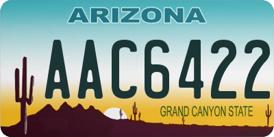 AZ license plate AAC6422