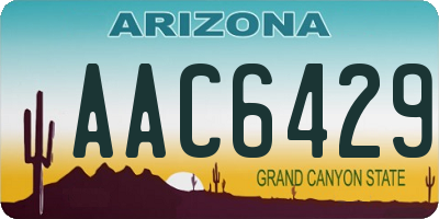 AZ license plate AAC6429