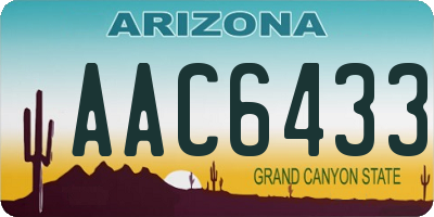 AZ license plate AAC6433