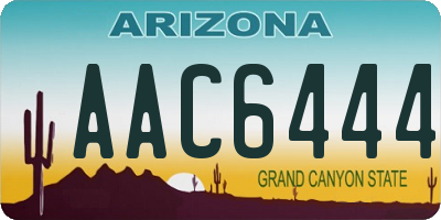 AZ license plate AAC6444