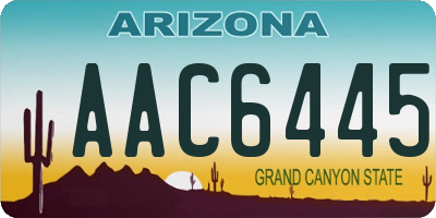 AZ license plate AAC6445