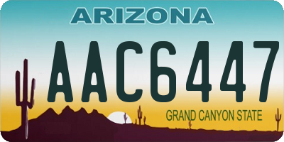 AZ license plate AAC6447