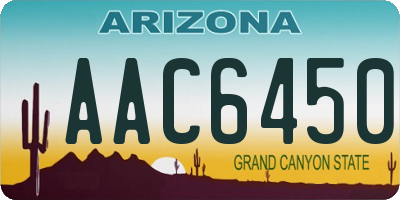 AZ license plate AAC6450