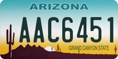 AZ license plate AAC6451