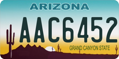AZ license plate AAC6452