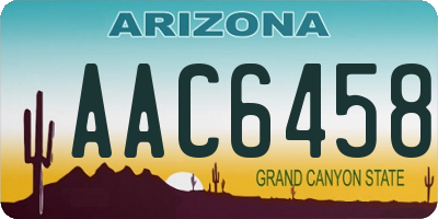 AZ license plate AAC6458