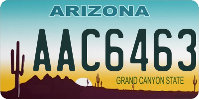 AZ license plate AAC6463
