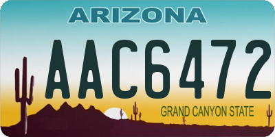 AZ license plate AAC6472