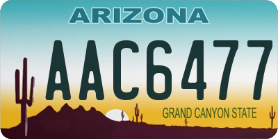 AZ license plate AAC6477